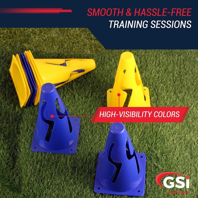 GSI Hurdle Training Cones | Multi Pack Sets | Dual Purpose Agility Cones with Holes | Ideal for Soccer, Kids, Dog, and Sports Training - Image 4